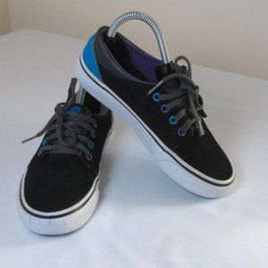 DC Trase Youth Skate Board Shoe Black Purple Blue Size 2 Upper Leather R…
